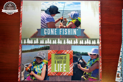 Fishing Scrapbook Layout with the Great Outdoors