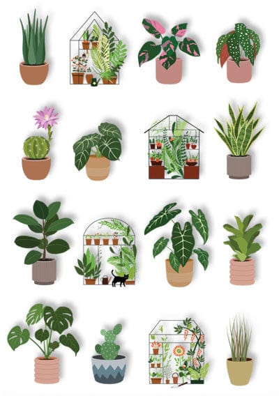 house plant stickers Paper House Productions - Pop-Up Stickers