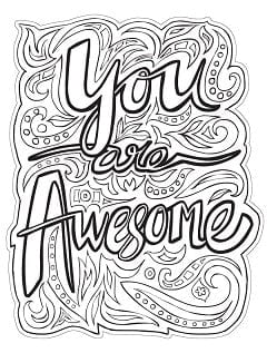 Note Card - You are Awesome! Coloring Card