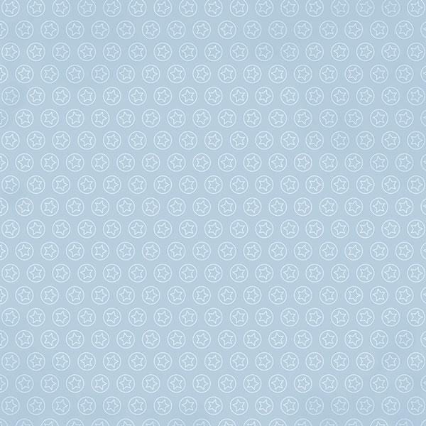 scrapbook paper featuring a light blue background with white stars in circles.