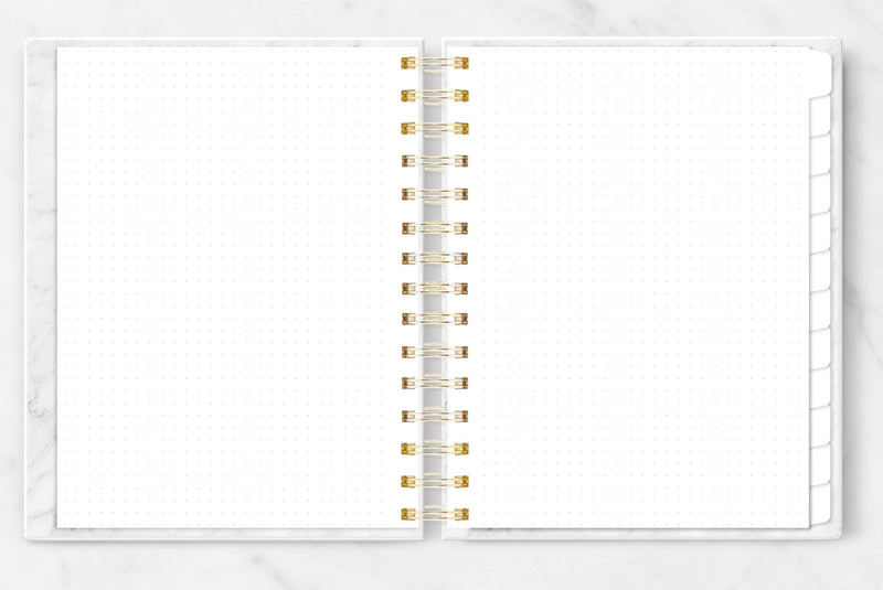 be your queen planner organizer shown open to the dot grid journal section