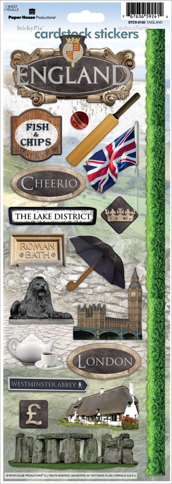 England Cardstock Stickers
