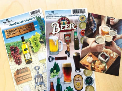 beer & wine cardstock sticker value pack