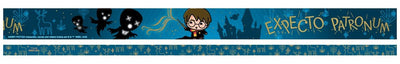 Two strips of washi tape are shown featuring Chibi Harry Potter on one and a blue and gold pattern on the other.