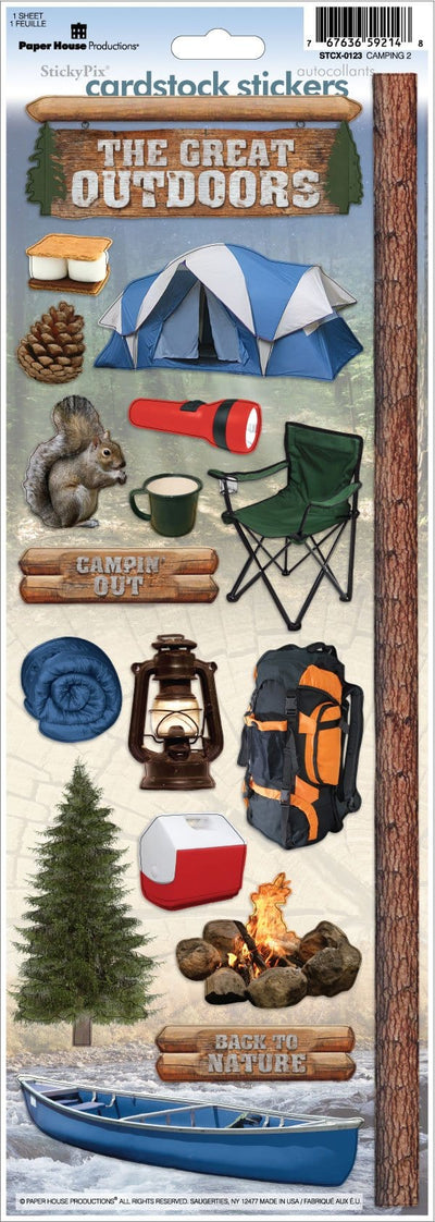 camping 2 cardstock stickers