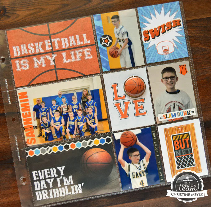 Basketball Pocket Page Scrapbook Layout