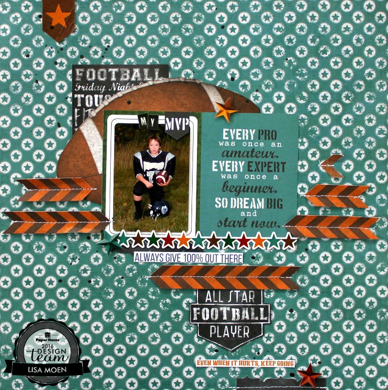 All Star Football Player Scrapbook Layout