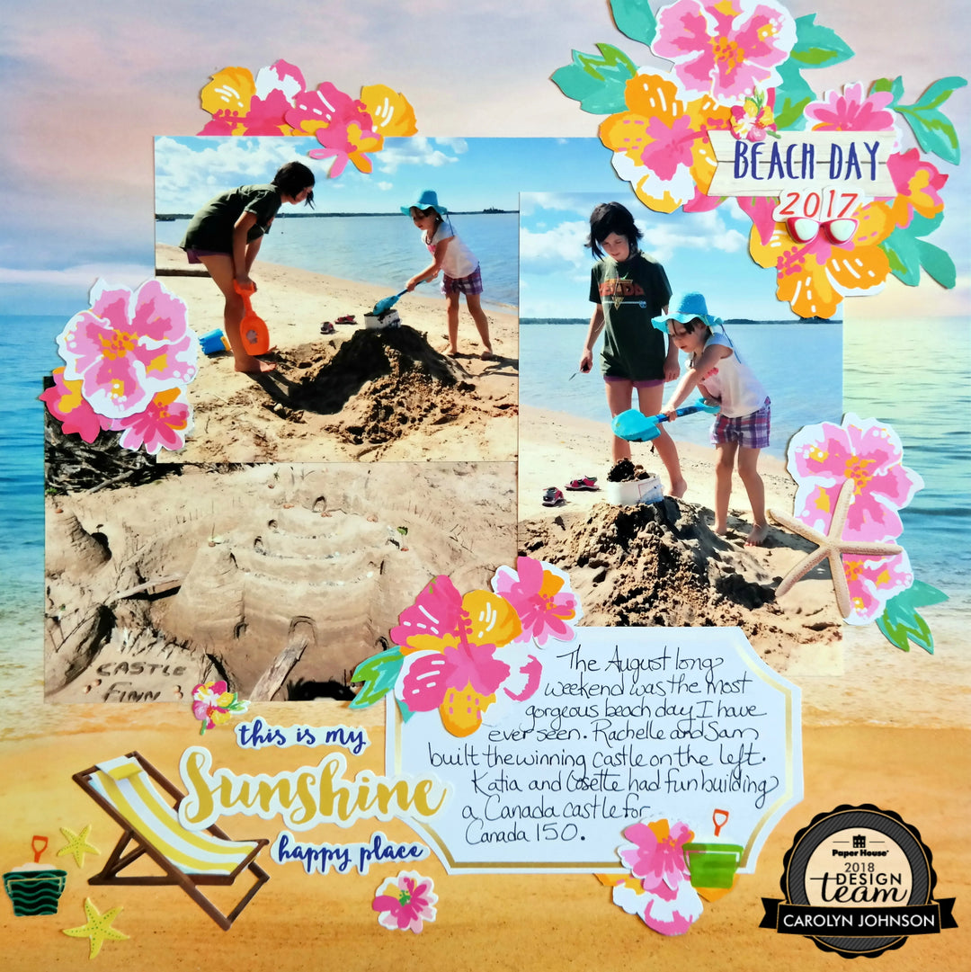 3 Beach Scrapbook Layouts