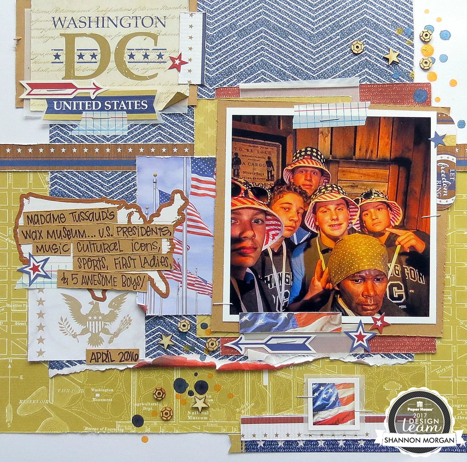 Paper House~12X12 LET FREEDOM RING~BOSTON~ paper crafting kit~Quick Ship