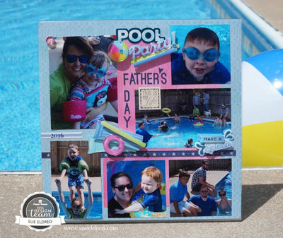 Pool Party Scrapbook Layout