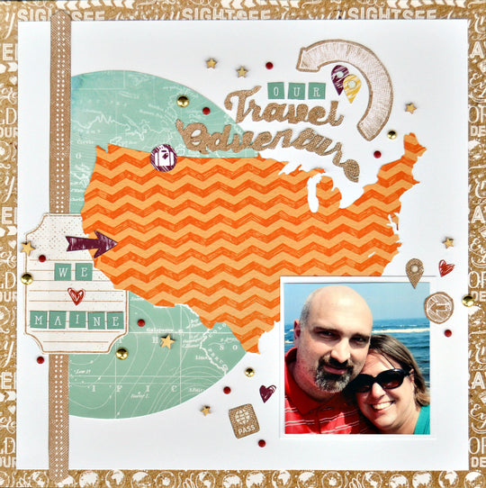 Travel Adventure Scrapbook Layout