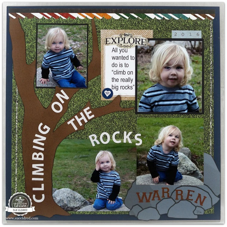 Scrapbook Layout - Climbing on the Rocks