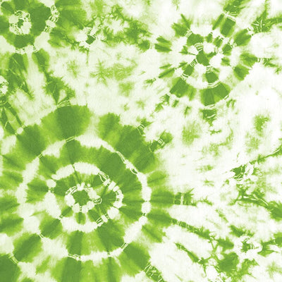 scrapbook paper featuring large circular green tie-dye pattern on a white background.