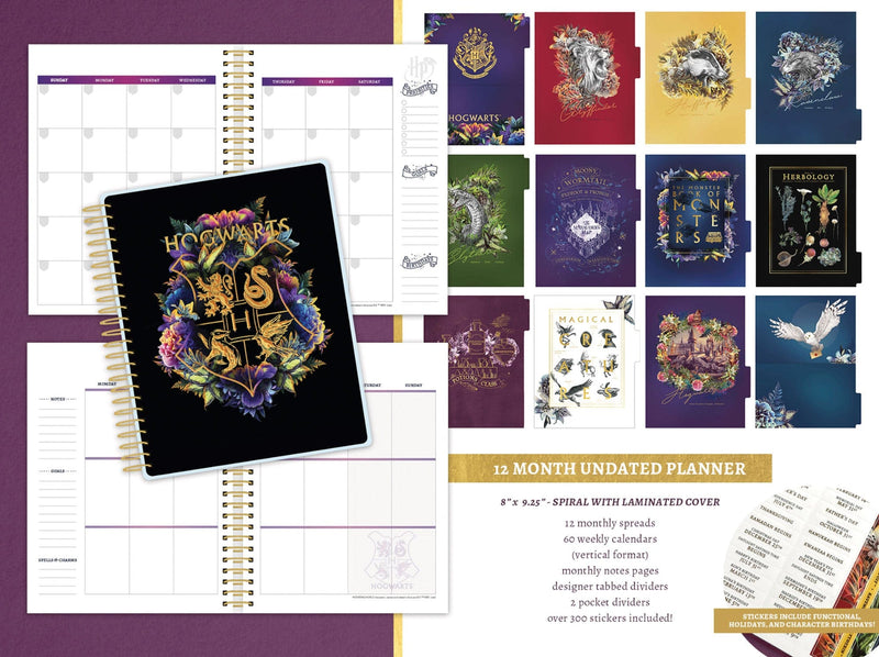 Harry Potter Weekly Planner Hogwarts Floral Crest Default Title harry-potter-weekly-planner-hogwarts-floral-crest-default-title