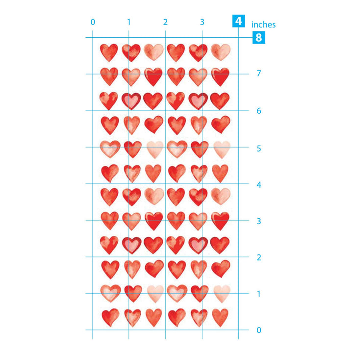 Decorative Stickers - Red Hearts