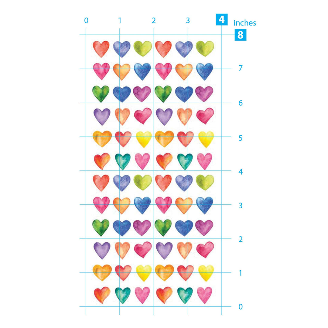 Decorative Stickers - Bright Hearts