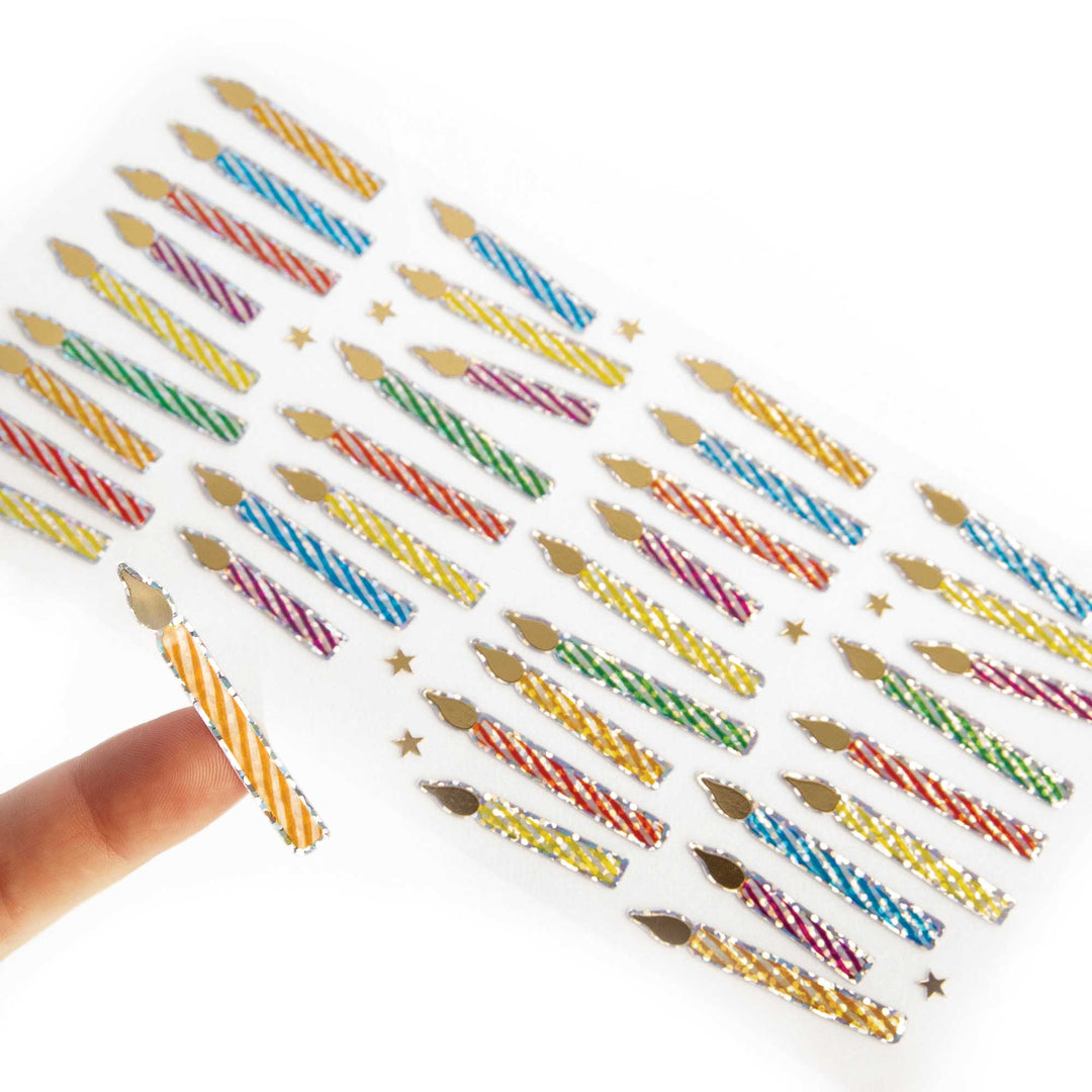 Decorative Stickers - Holographic Foil Birthday Candles
