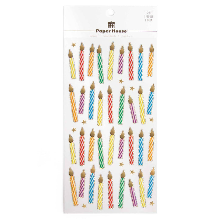 Decorative Stickers - Holographic Foil Birthday Candles