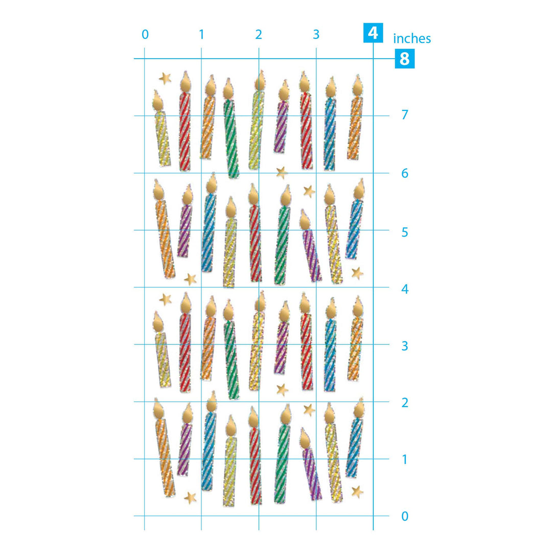 Decorative Stickers - Holographic Foil Birthday Candles