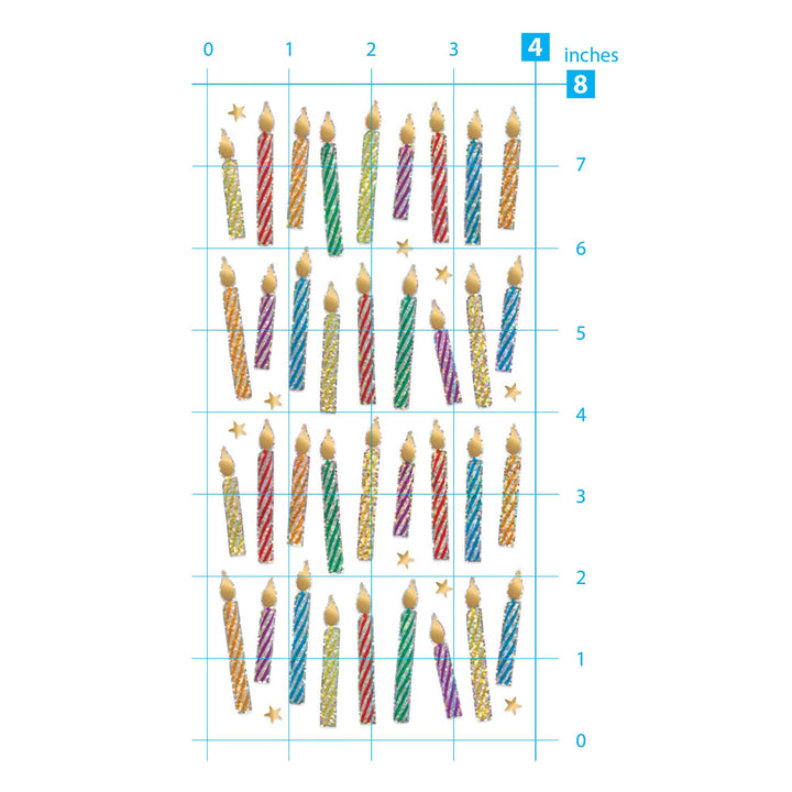 Decorative Stickers - Holographic Foil Birthday Candles
