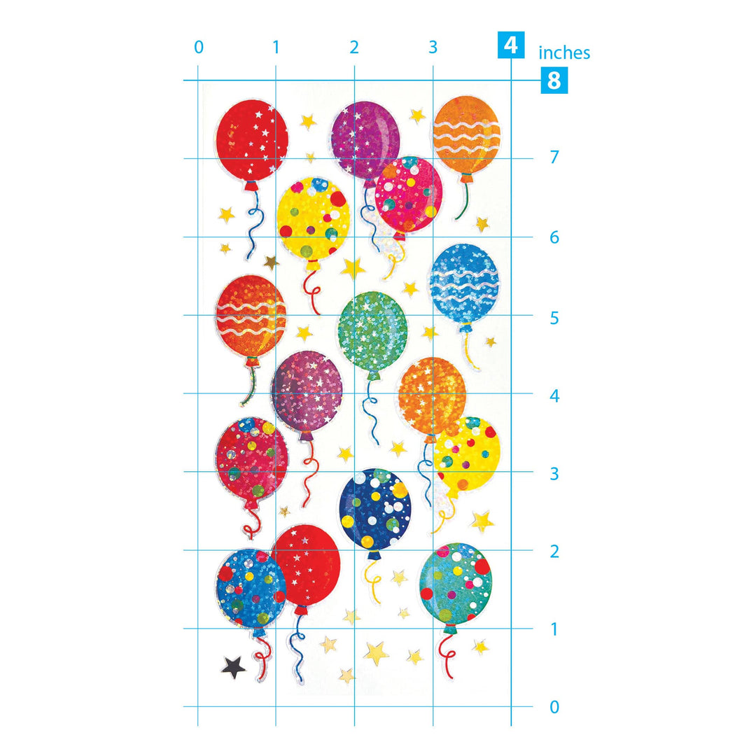 Decorative Stickers - Holographic Foil Birthday Balloons