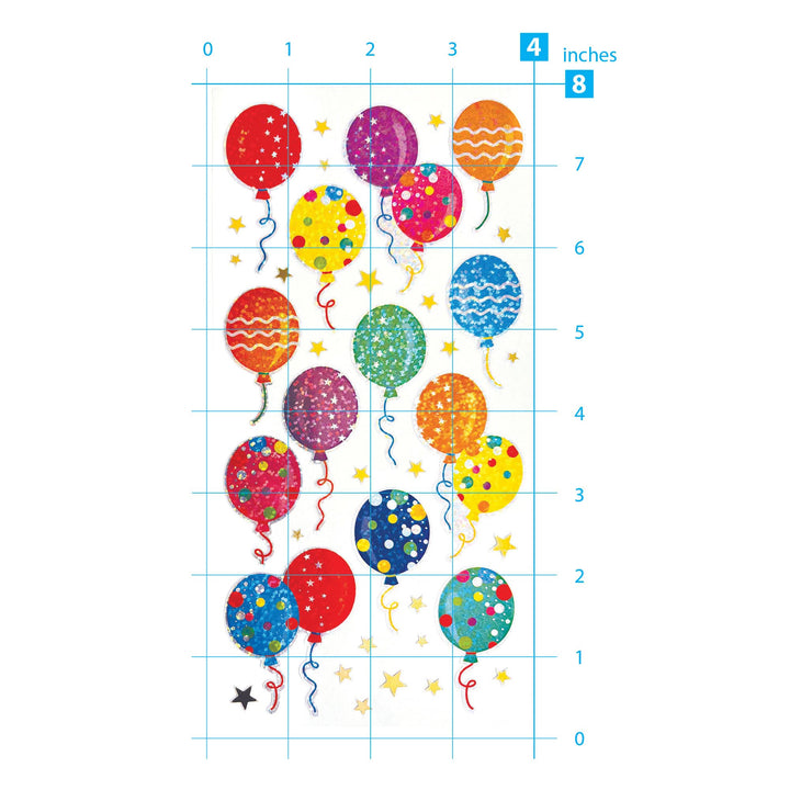 Decorative Stickers - Holographic Foil Birthday Balloons