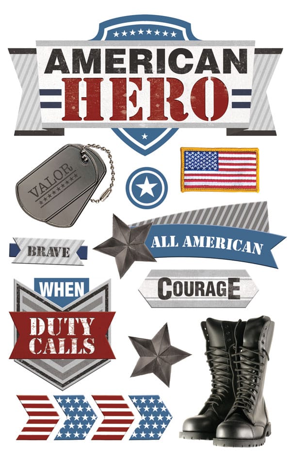 American Hero 2 3D Sticker