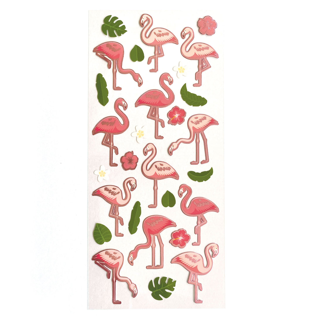 Decorative Stickers - Flamingos Faux Enamel