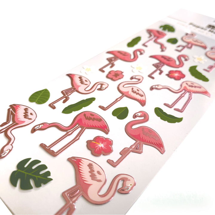 Decorative Stickers - Flamingos Faux Enamel
