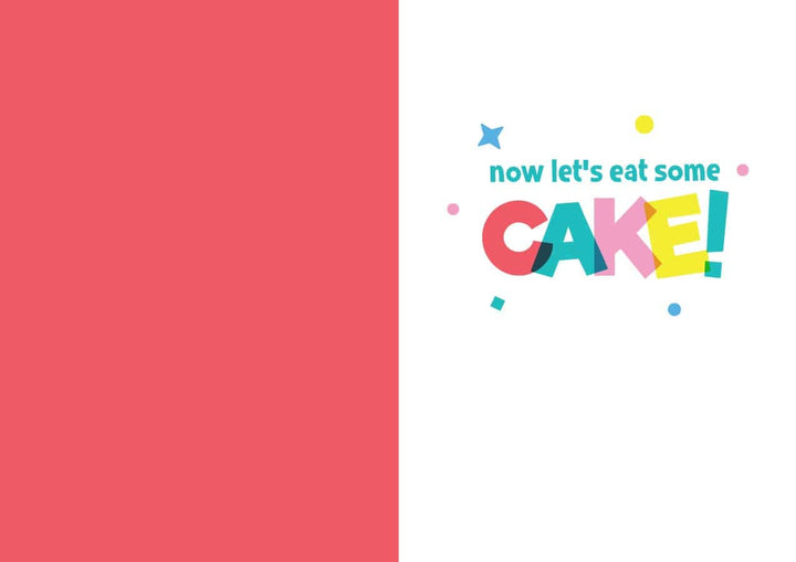 CF-7105E - Happy Birthday Cake - Foil Card - Colorful foil birthday card with "now let&