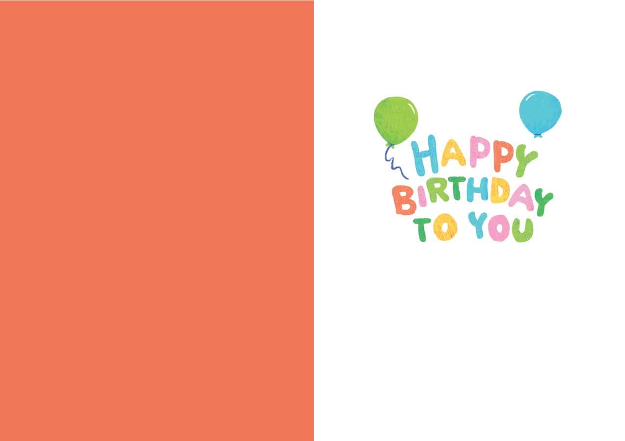 CF-7107E - Birthday Balloon Pattern - Foil Card - Colorful "Happy Birthday To You" text with green and blue balloons on coral and white background
