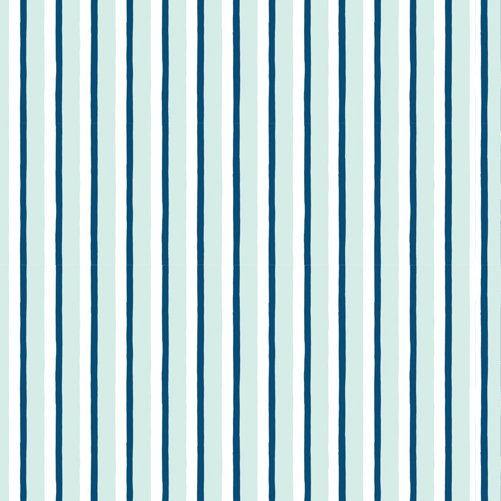 P-2335E - Cat Lover 12 x 12 Paper - Vertical striped pattern in navy blue, light blue, and white alternating stripes