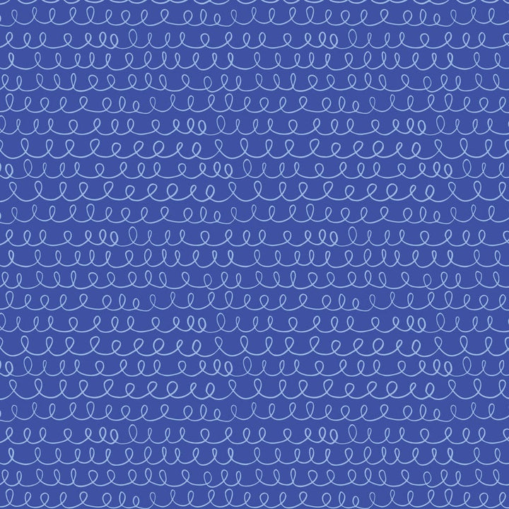 P-2338E - Numbers 12 x 12 Paper - Blue decorative paper with repeating light blue scalloped and loop pattern throughout
