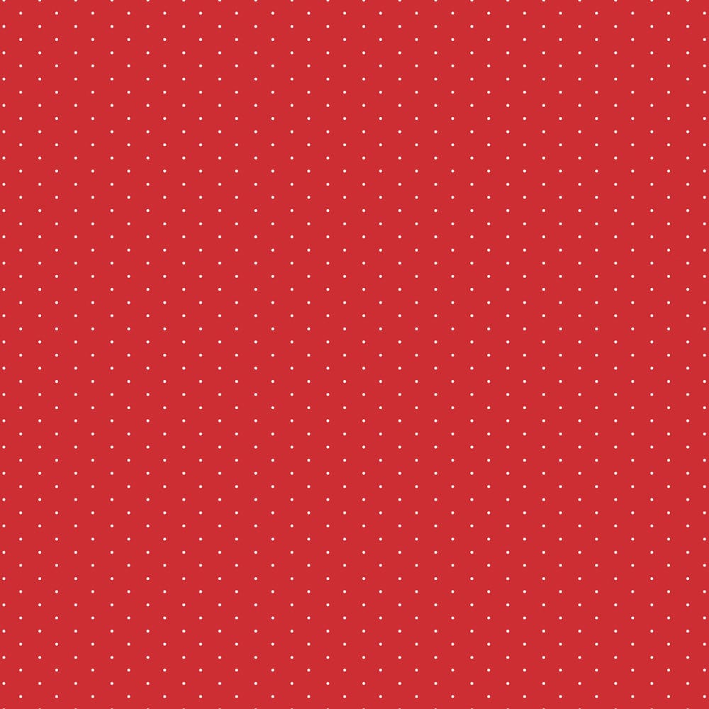 P-2347E - Christmas Roses 12 x 12 Paper - Red background with evenly spaced white polka dots pattern throughout