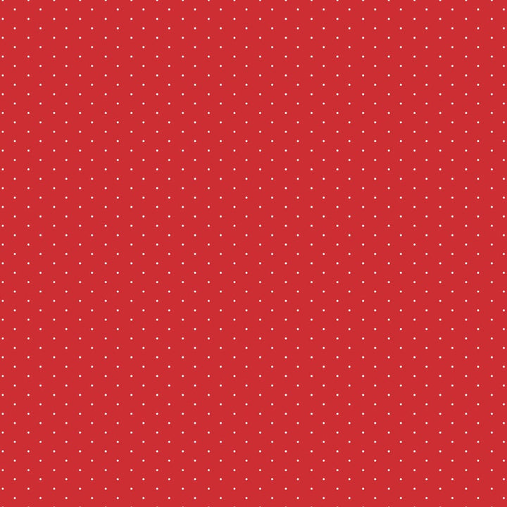 P-2347E - Christmas Roses 12 x 12 Paper - Red background with evenly spaced white polka dots pattern throughout