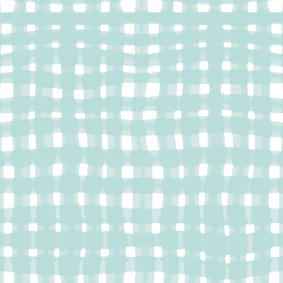 P-2348E - Baby Boy Floral 12 x12 Paper - Light blue background with white hand-drawn checkered squares pattern