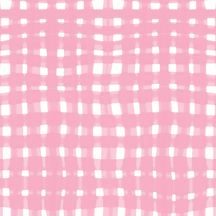 P-2351E - Baby Girl Floral 12 x12 Paper - Pink and white gingham check pattern with slightly distorted squares creating a textured, dimensional effect