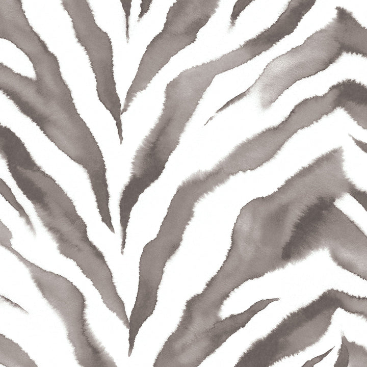 P-2357E - Black Watercolor Zebra &amp; Python Print 12 x 12 Paper - Gray and white watercolor zebra stripe pattern on textured paper background