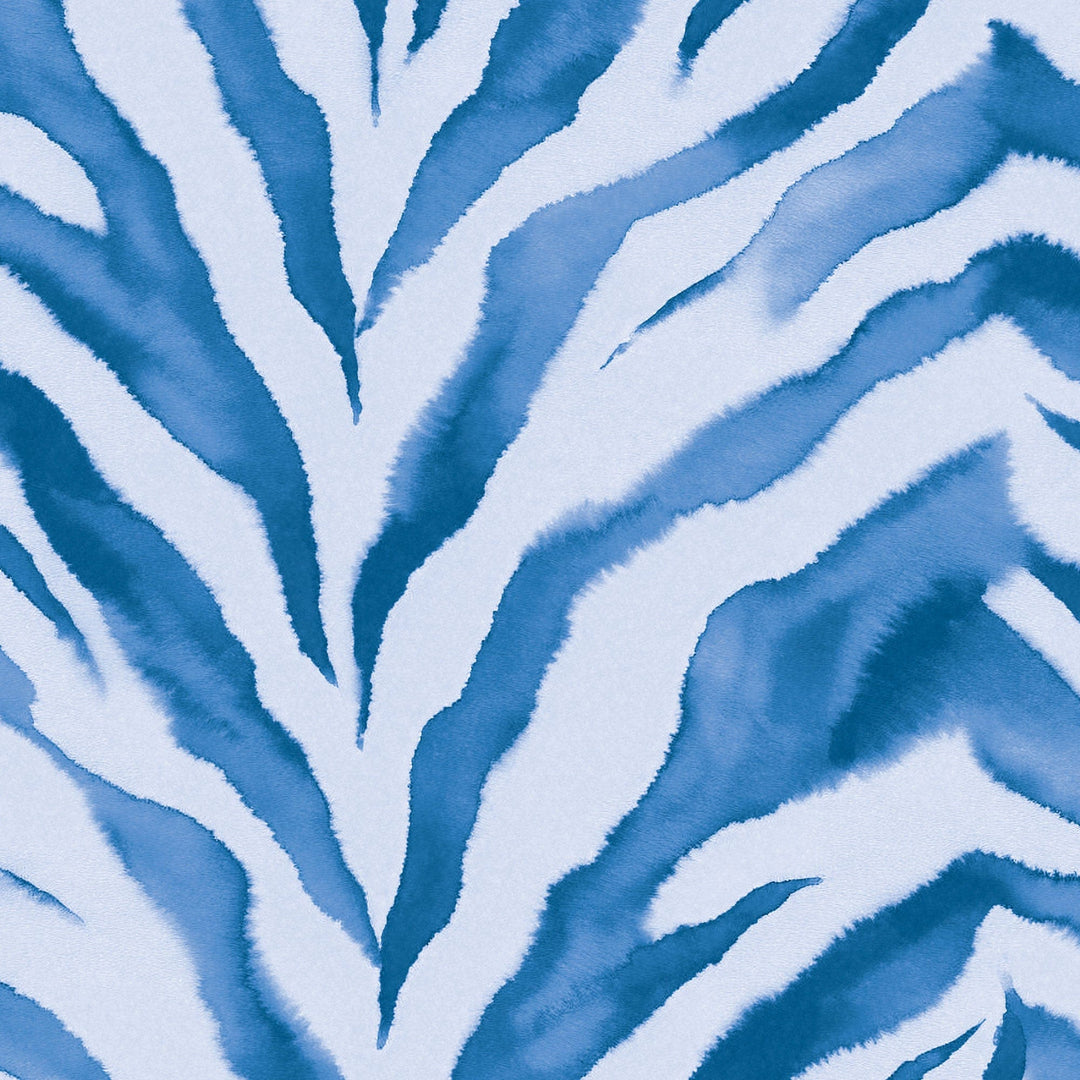 P-2358E - Blue  Watercolor Zebra &amp; Python Print 12 x 12 Paper - Blue and white watercolor zebra stripe pattern on paper with soft, feathered edges