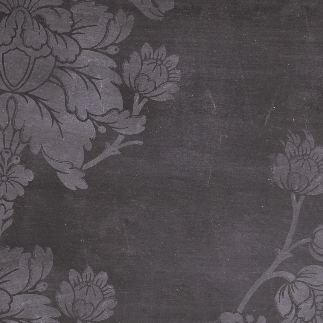 P-2419E - Married My Best Friend 12 x 12 Scrapbook Paper - Dark gray scrapbook paper with embossed floral designs in corners and edges