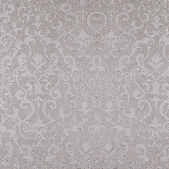 P-2420E - Wedding Cake 12 x 12 Scrapbook Paper - Beige scrapbook paper with an ornate damask pattern in cream and white tones