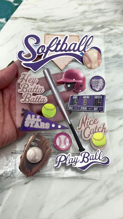 Scrapbook Stickers - 3D Softball