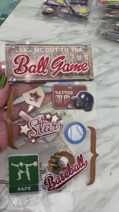Scrapbook Stickers - 3D Baseball