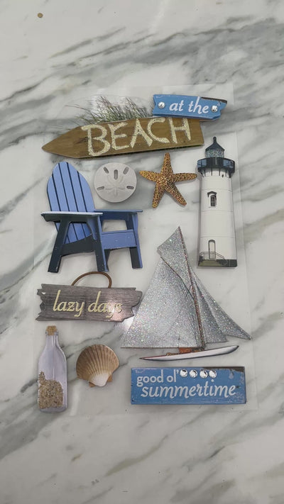 Scrapbook Stickers - 3D at the Beach