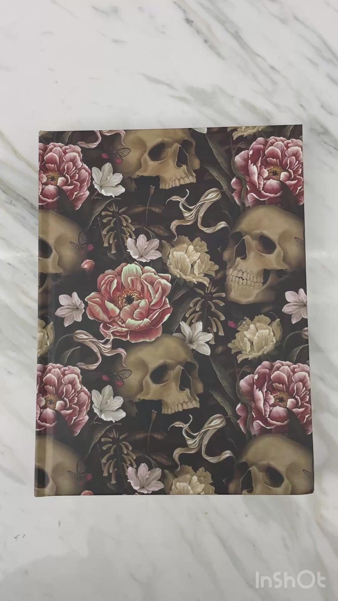 Skulls &amp; Flowers Pattern Dot Grid Journal
