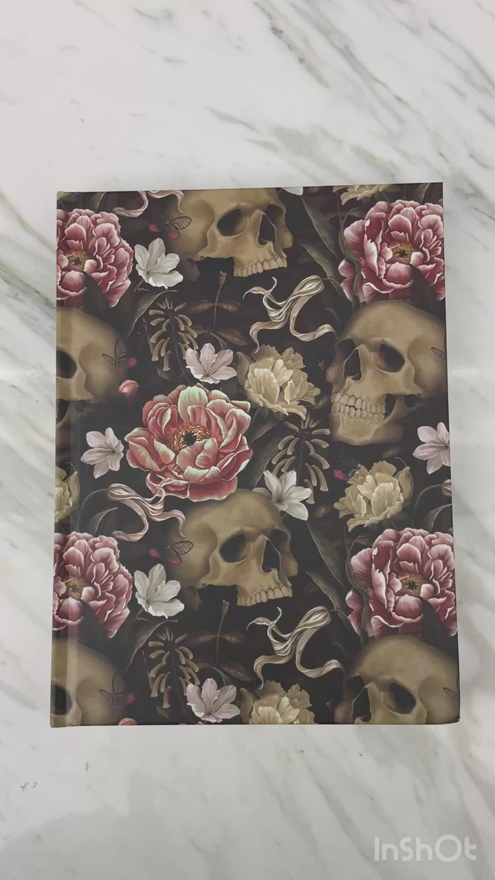 Skulls &amp; Flowers Pattern Dot Grid Journal