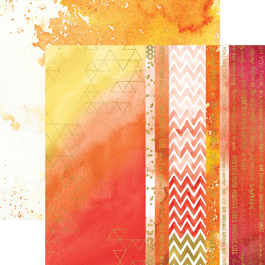 COLOR WASHED  PATTERN 12 X12 SCRAPBOOK PAPER SET