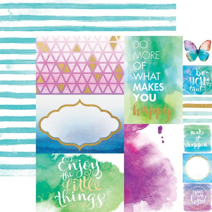 COLOR WASHED  PATTERN 12 X12 SCRAPBOOK PAPER SET