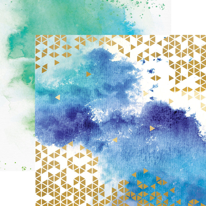 COLOR WASHED  PATTERN 12 X12 SCRAPBOOK PAPER SET