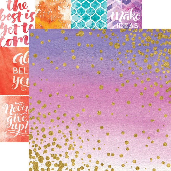 COLOR WASHED  PATTERN 12 X12 SCRAPBOOK PAPER SET
